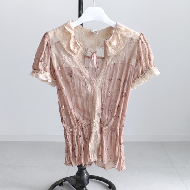 see-through sequin blouse