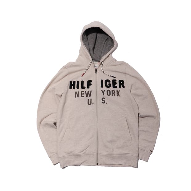 TOMMY HILFIGER DENIM 아이보리 후드 집업 size M