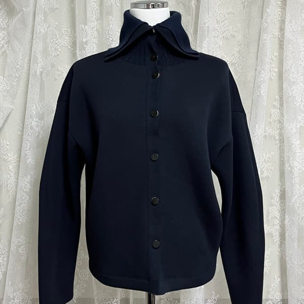 M) 구호 KUHO 하이넥 세일러 카라 가디건 네이비