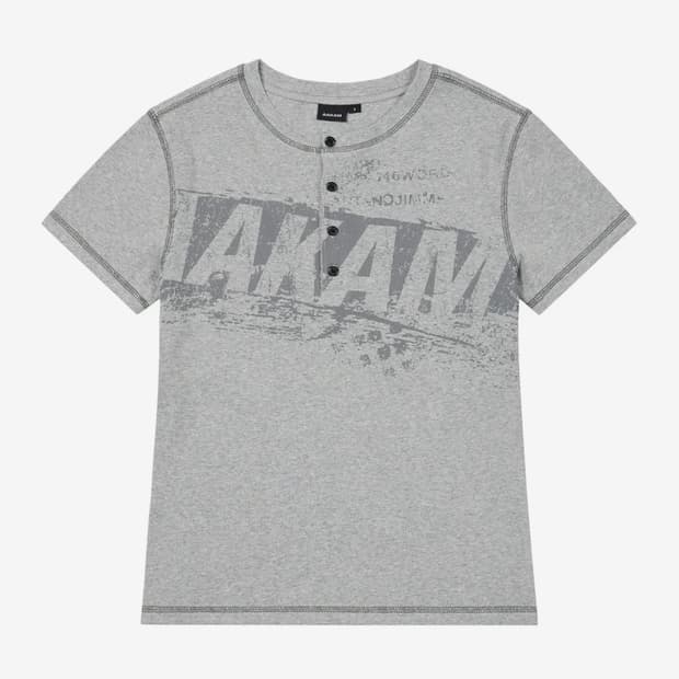 아캄 반팔 Tread Henry Neck Half Top (Gray)