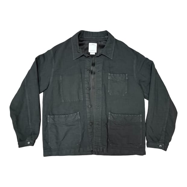 비즈빔 Visvim 블랙 커버올 몰스킨 워크 자켓