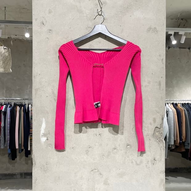 자크뮈스 네온 핑크 라 마이유 프랄루 롱그 가디건