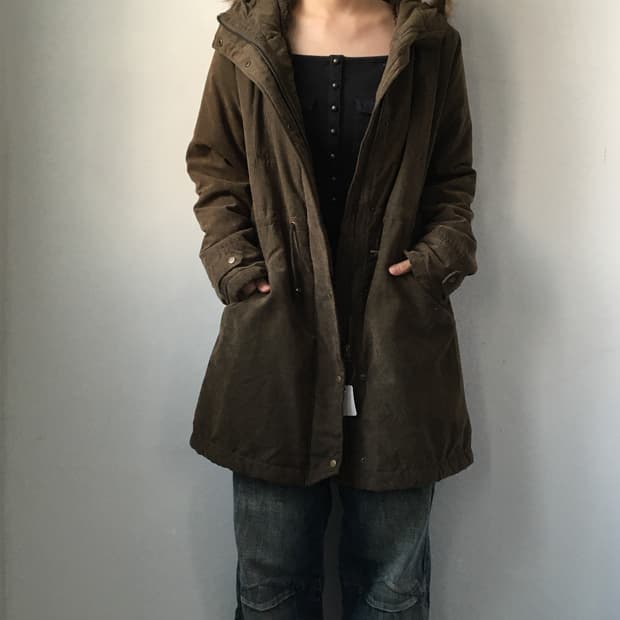 Fake fur hood filed jacket