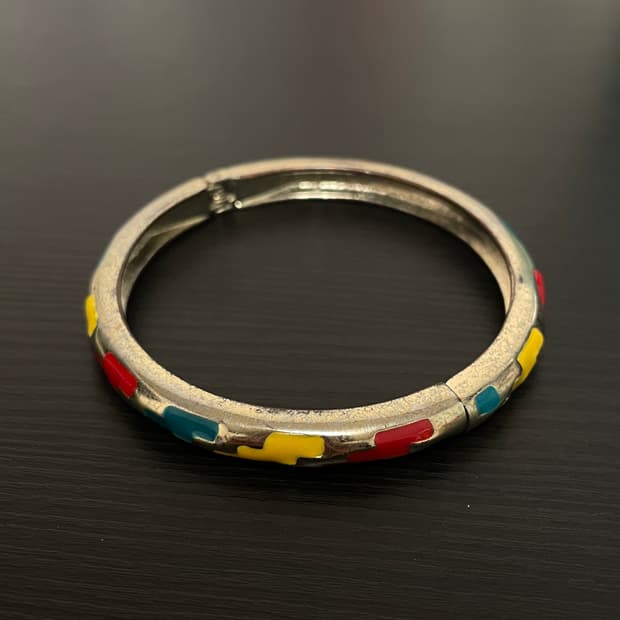 빈티지 오리엔탈 히피 3색 실버 뱅글 팔찌