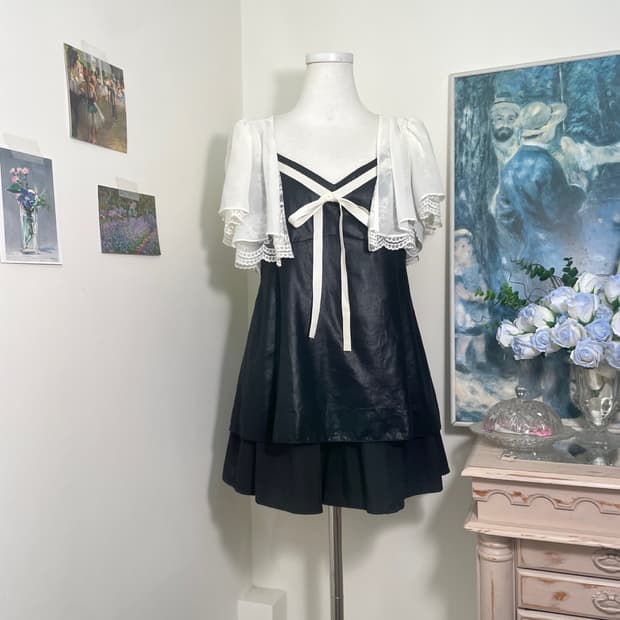 white&black bow point 3pcs fairy set