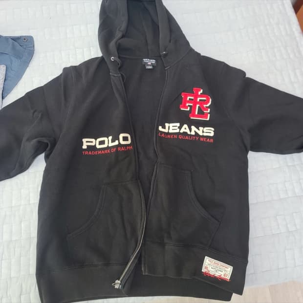 폴로 랄프로렌 POLO JEANS 빅로고 후드집업 블랙