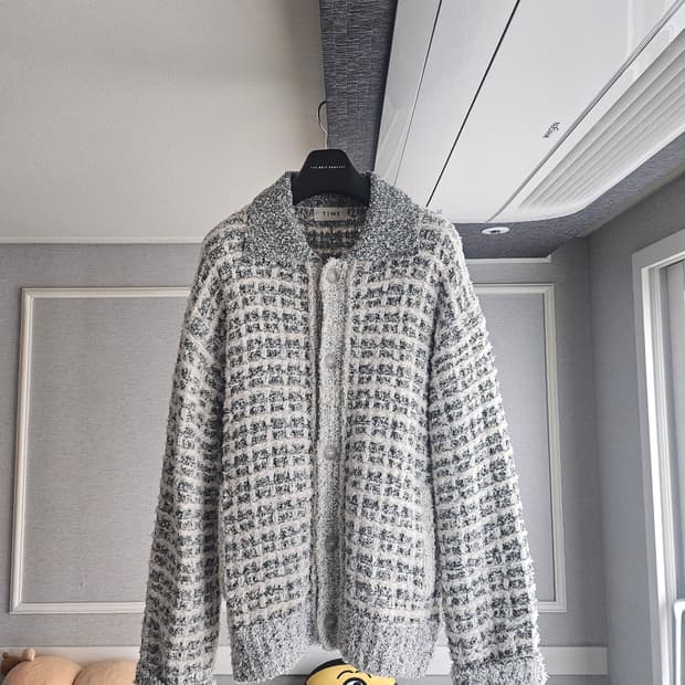 [거의 새것] 타임옴므 트위드 니트 스웨터 가디건