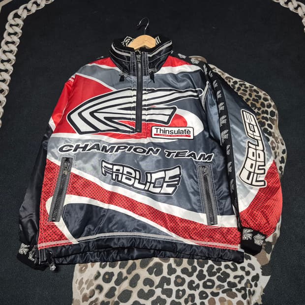 (희귀)90's FABLICE 신슐레이트 하프 집 풀 프린트 스키 자켓