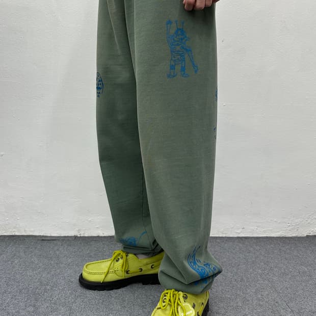 Brain Dead Green PandTY Lounge Pants