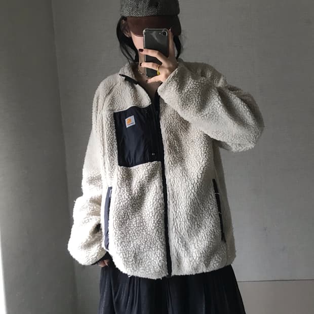 칼하트 아이보리 오버핏 후리스