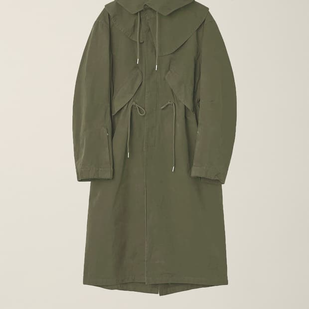 GARMENT DYED FISHTAIL COAT KHAKI (L)