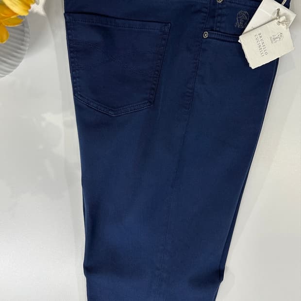 브루넬로 쿠치넬리 새상품 네이비 블루 데님 팬츠 50