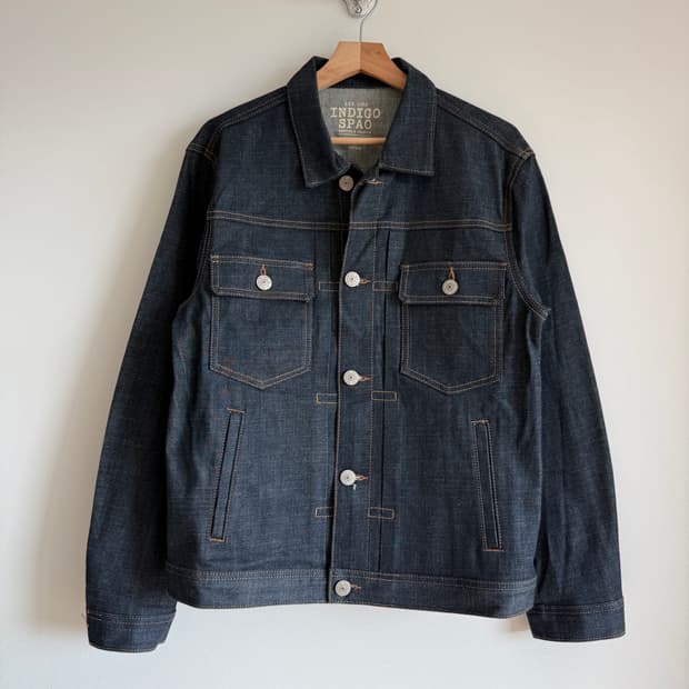 인디고 스파오(INDIGO SPAO) 셀비지 데님자켓