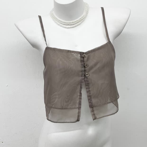 그레이 시어 버튼 뷔스티에