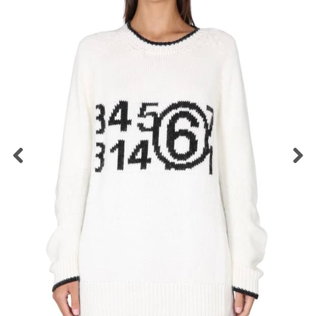 MM6 로고 니트 아이보리 M 무료배송