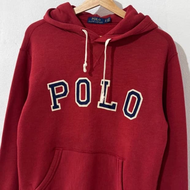 폴로 스펠로고 후드티