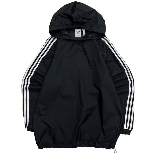 아디다스 빅로고 블랙 판초 바람막이 XL