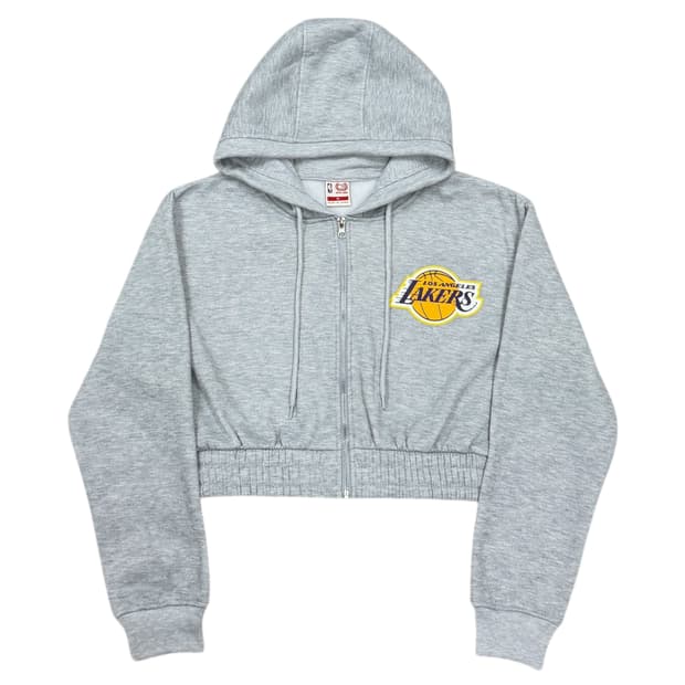 NBA 울트라게임 레이커스 크롭 후드집업 헤더 그레이 M