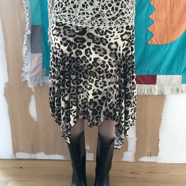 vintage leopard pattern skirt