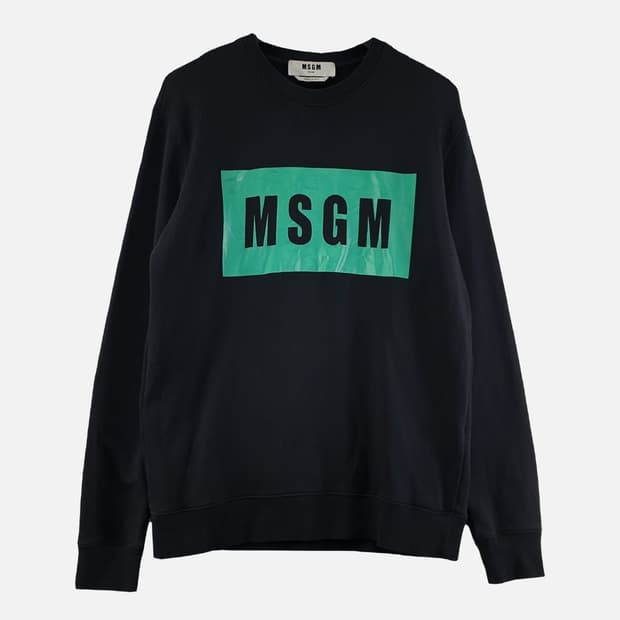MSGM 블랙 남자 맨투맨 M N7579