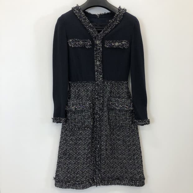 MINE 마인 알파카 트위드 원피스 82-94-160