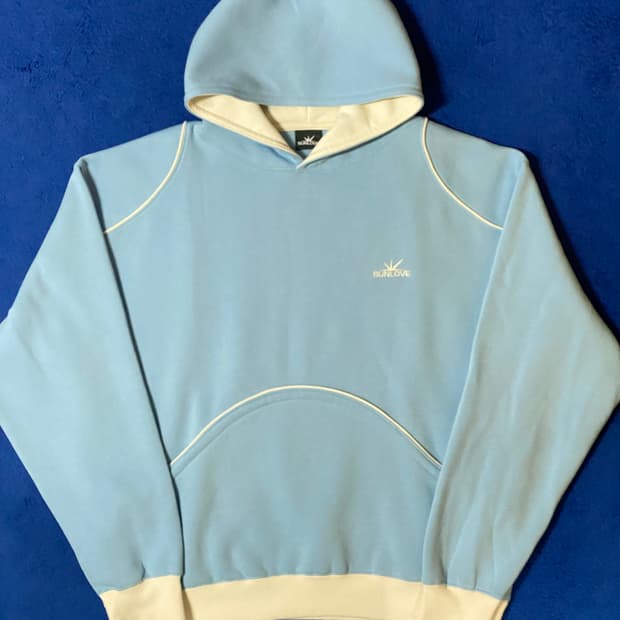 SUNLOVE 썬러브 크레센트 브러쉬드 하늘색 후드티 XL