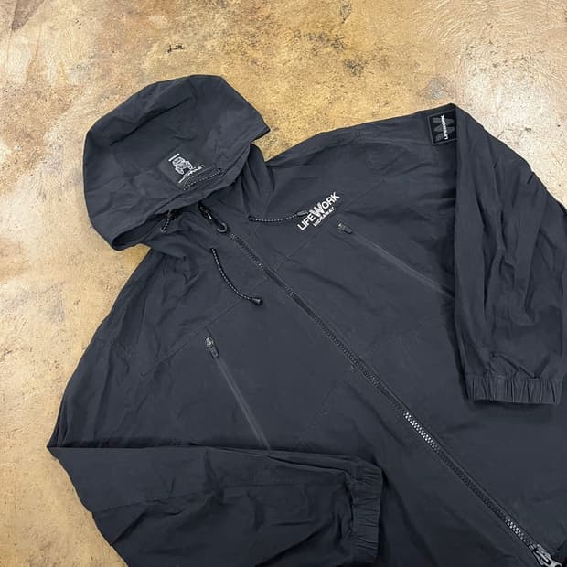 [정품/M] 라이프워크 블랙 바람막이 후드집업 b16