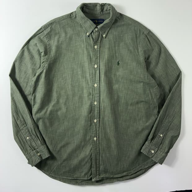 Polo  폴로 랄프로렌 자수 코튼 카키 셔츠 