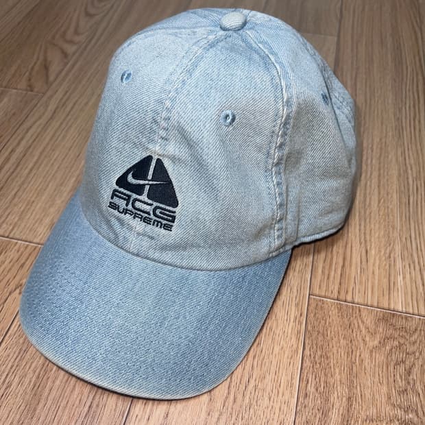 슈프림 x 나이키 ACG 데님 6-패널 캡 워시드 블루 - 22FW