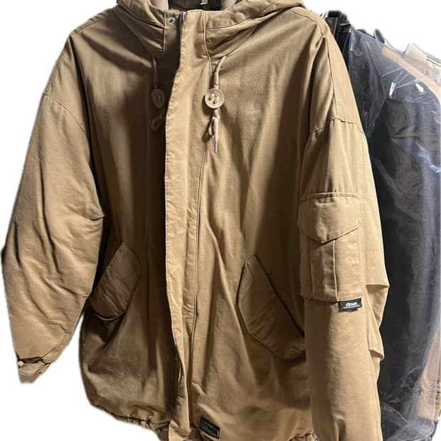 자라 남성 머스타드 후드 패딩 L