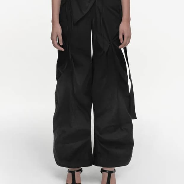 (Black) 나체 DISTORTED DRAPING PANTS 바지