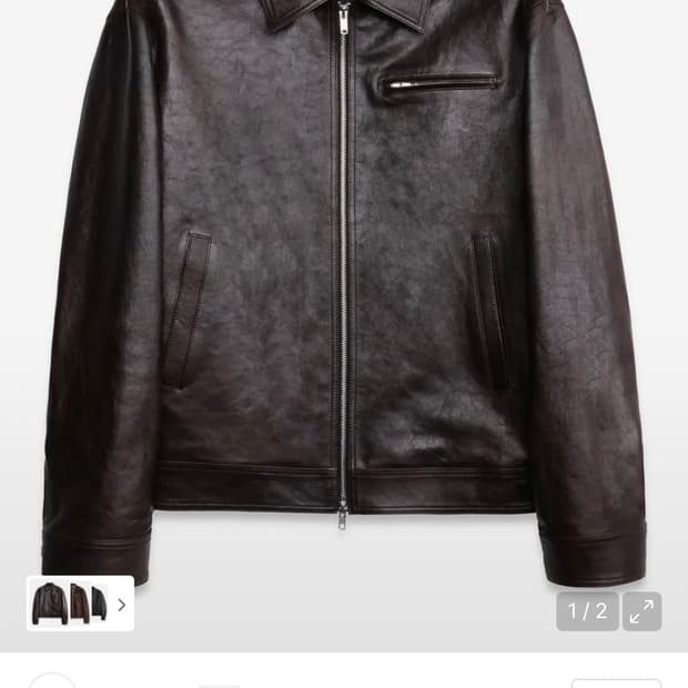 도프제이슨 투톤 카우하이드 싱글 자켓 TOBACCO