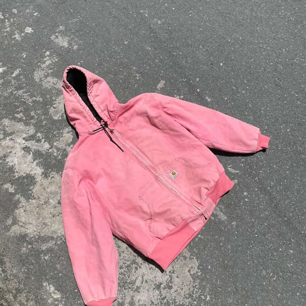 00년대 칼하트 핑크 후드 워크 자켓