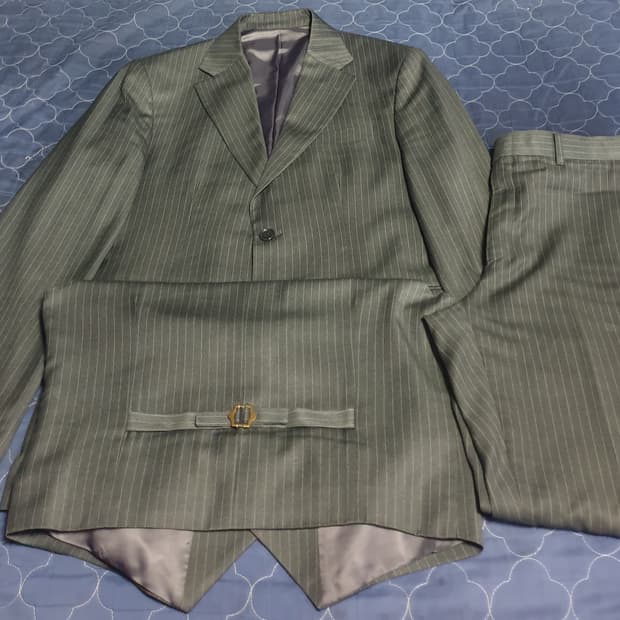 (맞춤정장) 구월양복 실크블렌드 스트라이프 클래식 수트+베스트 셋업