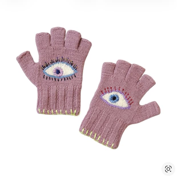 캐피탈 울 포크테일 글러브 스피크이지 자수 핑크