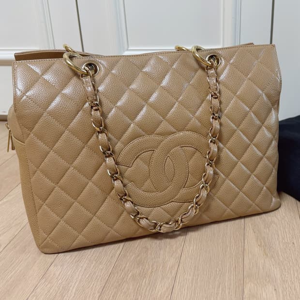 샤넬 캐비어 정방백 베이지