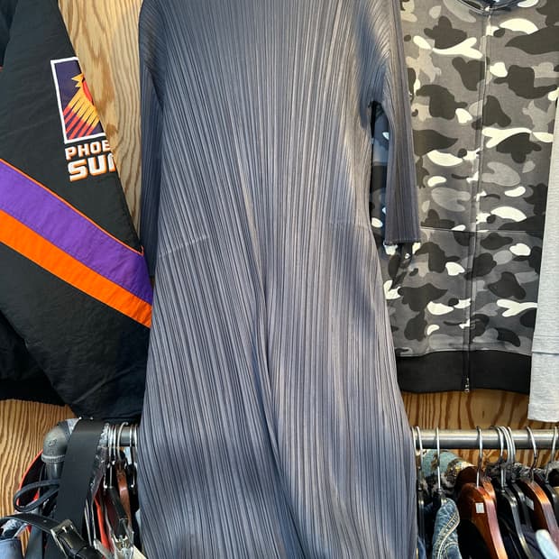 회색 플리츠 플리즈 롱원피스