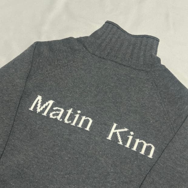 M 마뗑킴 그레이 캐시미어 니트 집업