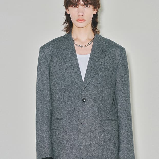 토니웩 투버튼 울 블레이저 그레이 L사이즈