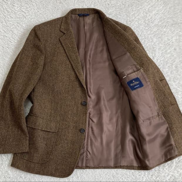 브룩스브라더스 브라운 헤링본 트위드 자켓