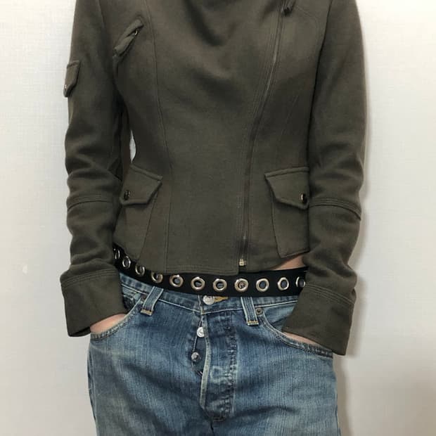 빈티지 다크브라운 펑크 자켓