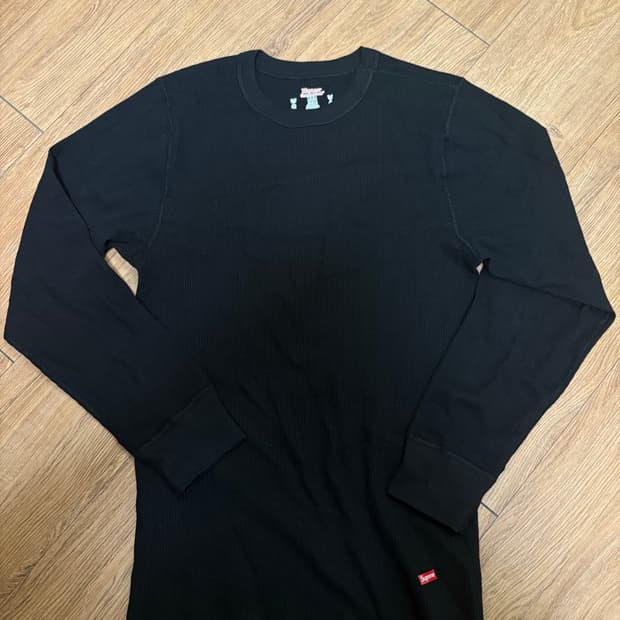 슈프림 헤인즈 써멀 크루 내츄럴 블랙