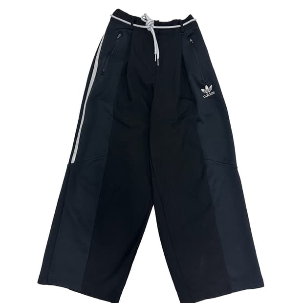 삼선 와이드 반밴딩 팬츠