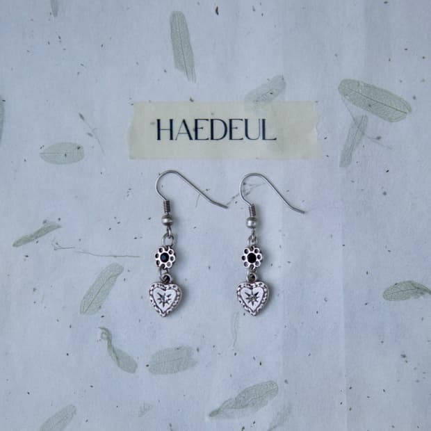 Heart Flower Earring