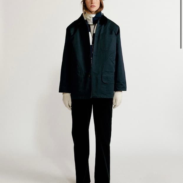 낫띵리튼 Oversized work jacket (Blue green)