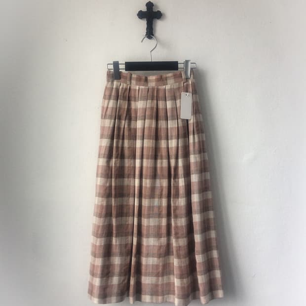 Check pattern long skirt