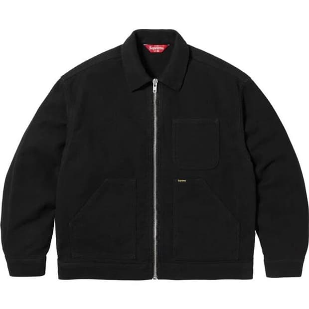 (XL) 23fw 슈프림 몰스킨 워크 자켓 (블랙)