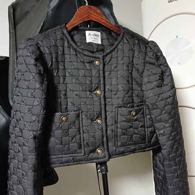 트위드디자인 퀄팅 우먼 크롭 자켓 패딩