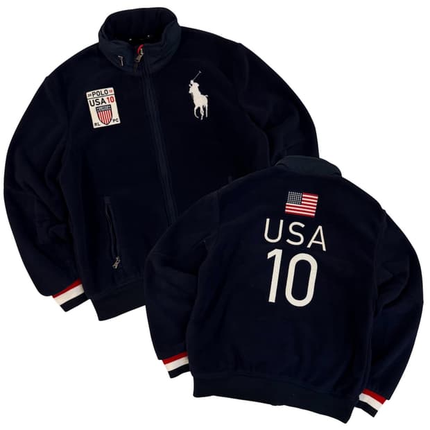 폴로 랄프로렌 빅포니 치프키프 성조기 플리스 네이비