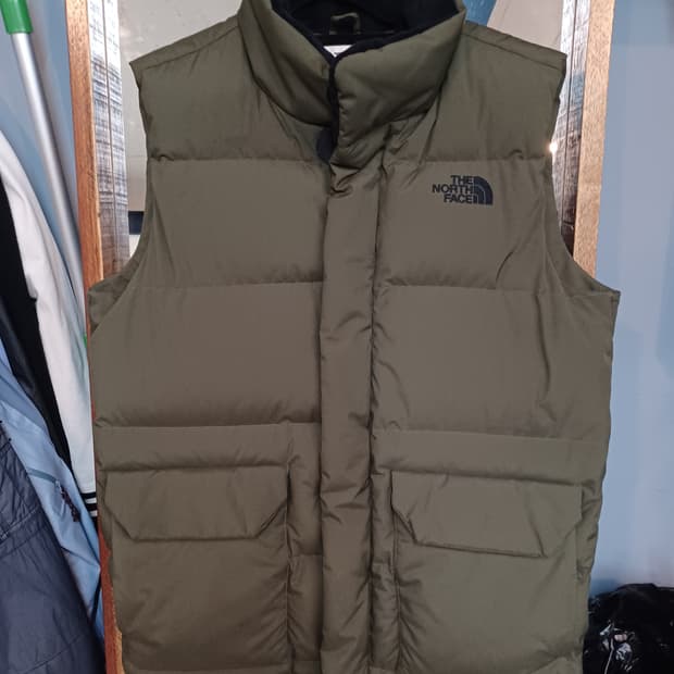 노스페이스 시에라 카키 패딩 조끼 xxl